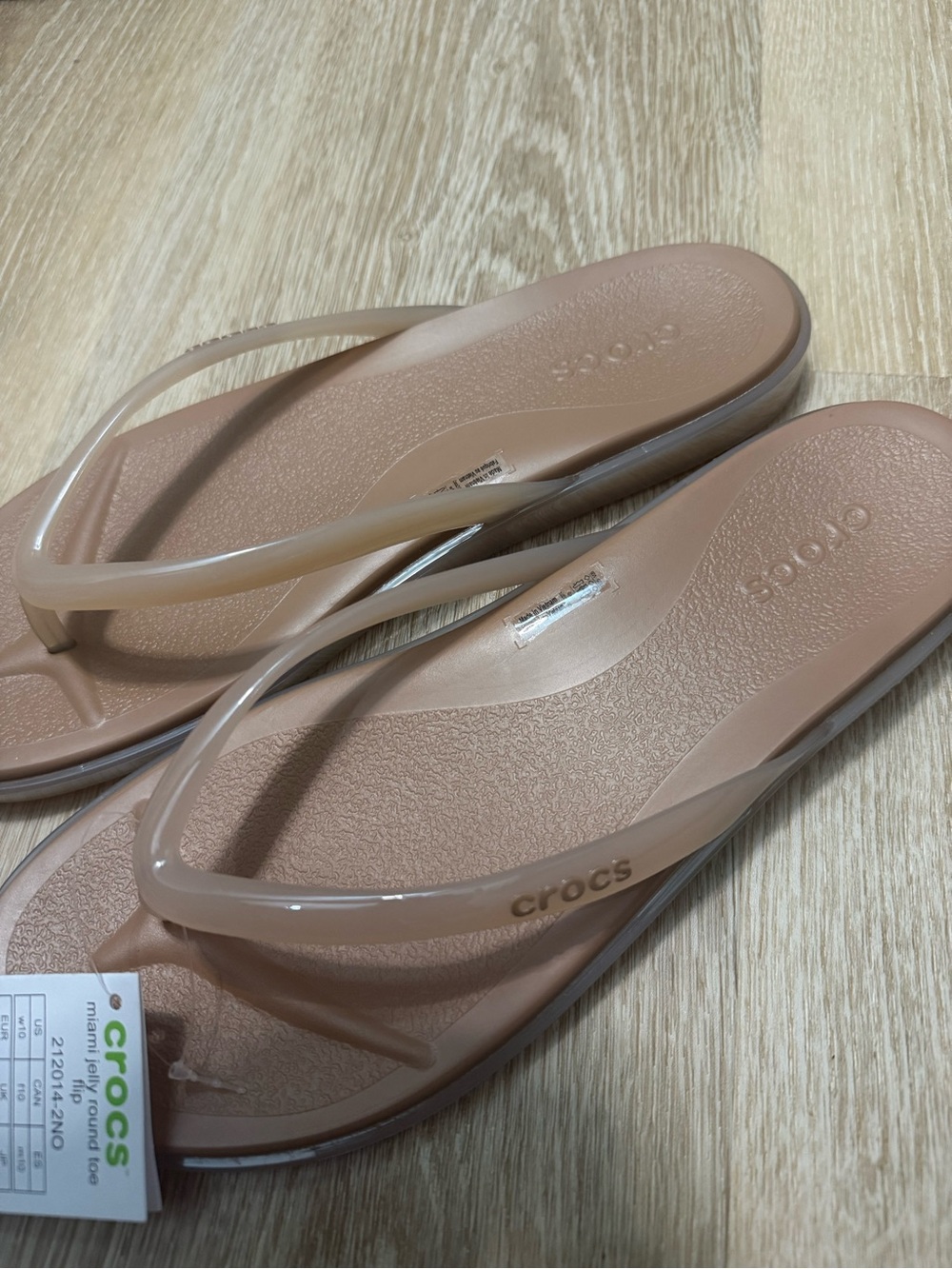 NWT CROCS Miami Round Toe Jelly Flip Flop Sandals Size 10 - Picture 3 of 5
